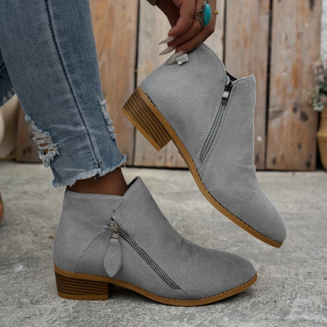 Anneliese | Bottines de cheville confortables avec fermeture éclair et soutien de la voûte plantaire