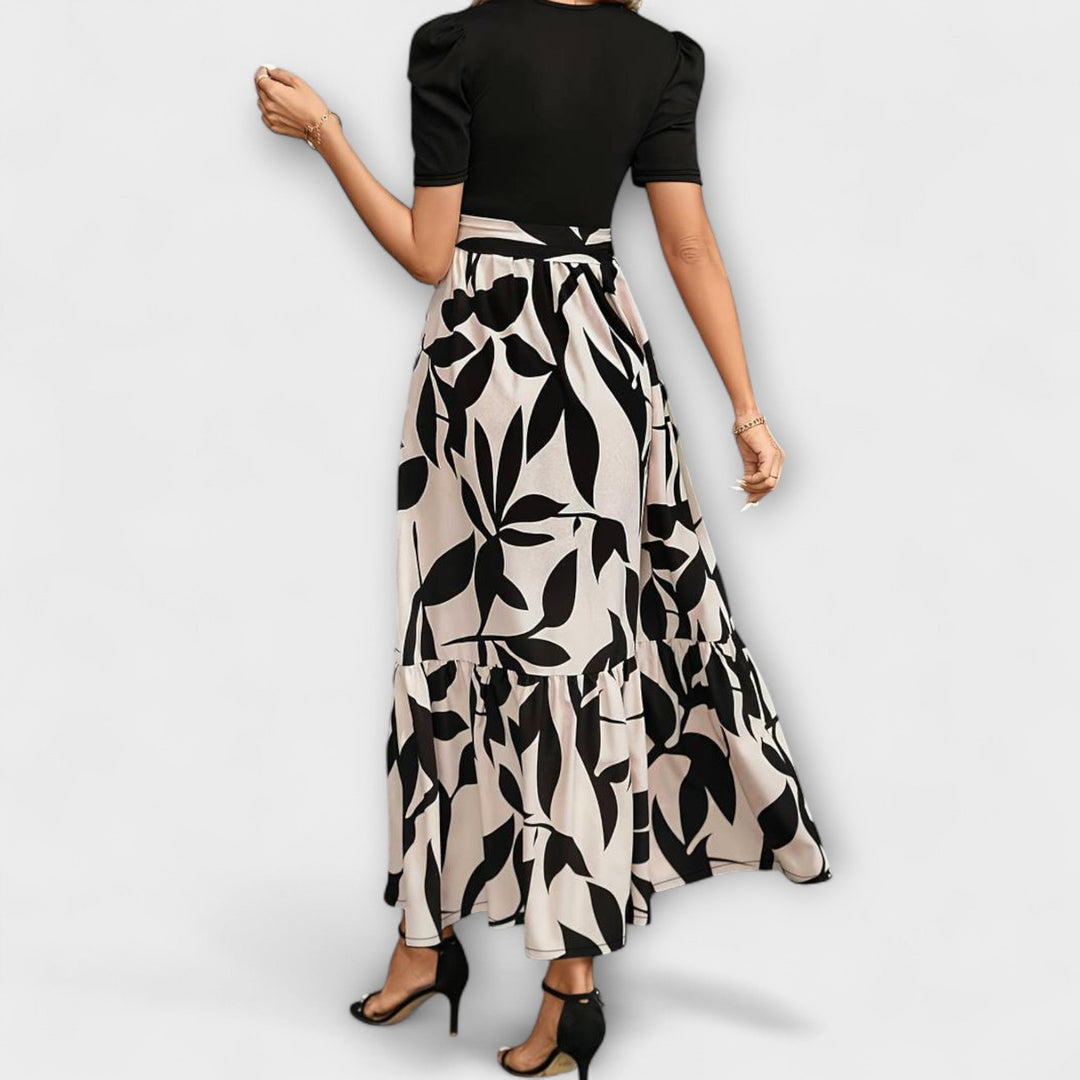 Luna - Robe d'été à motif floral et col rond
