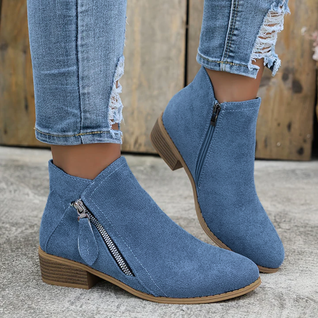 Anneliese | Bottines de cheville confortables avec fermeture éclair et soutien de la voûte plantaire
