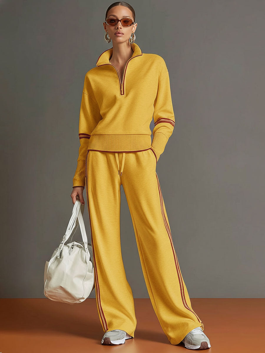 Serena | Set aus lässiger Bluse und weit geschnittenen Hosen mit lockerer Passform und ruhiger Silhouette