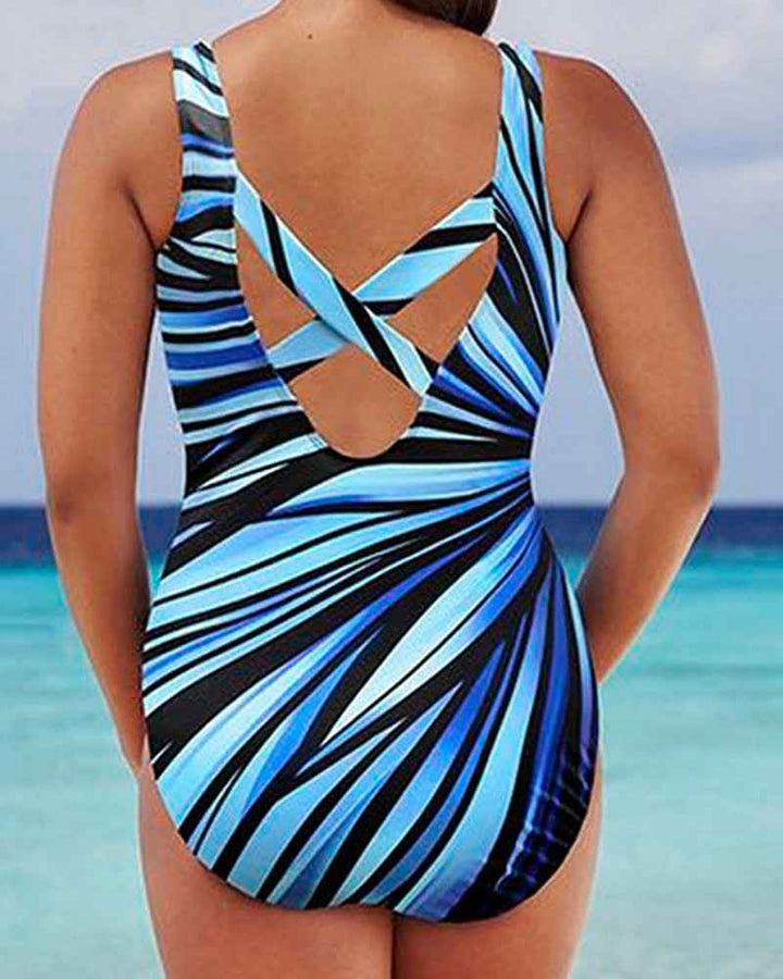 Maillot de bain stylé à rayures vibrantes