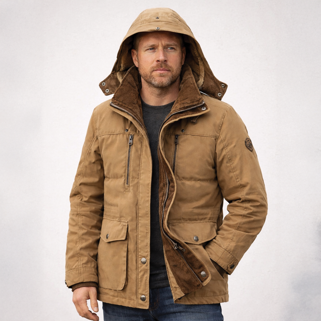 Colter | Veste imperméable résistante pour homme, doublée en polaire, avec capuche amovible