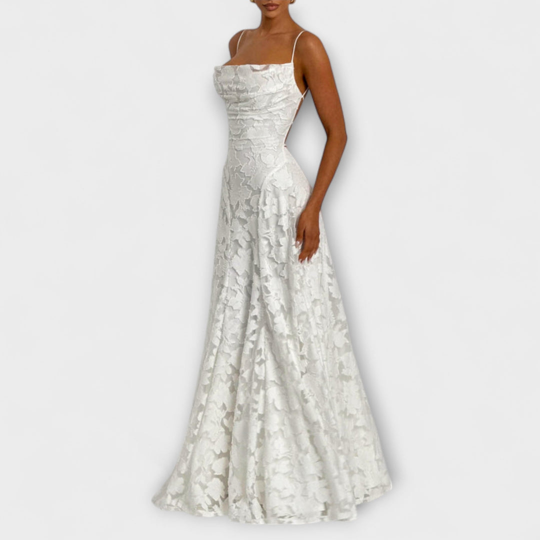 Emberly - Robe maxi jacquard élégante