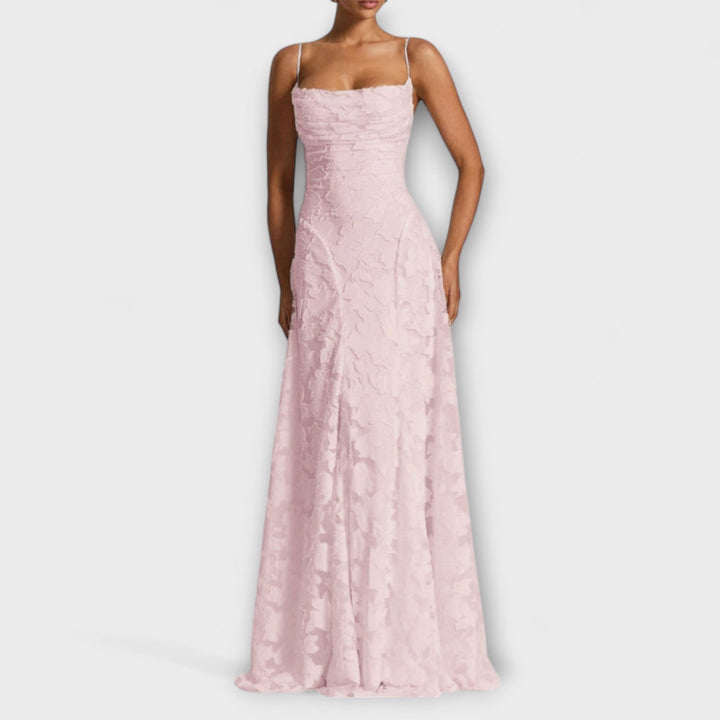Emberly - Robe maxi jacquard élégante