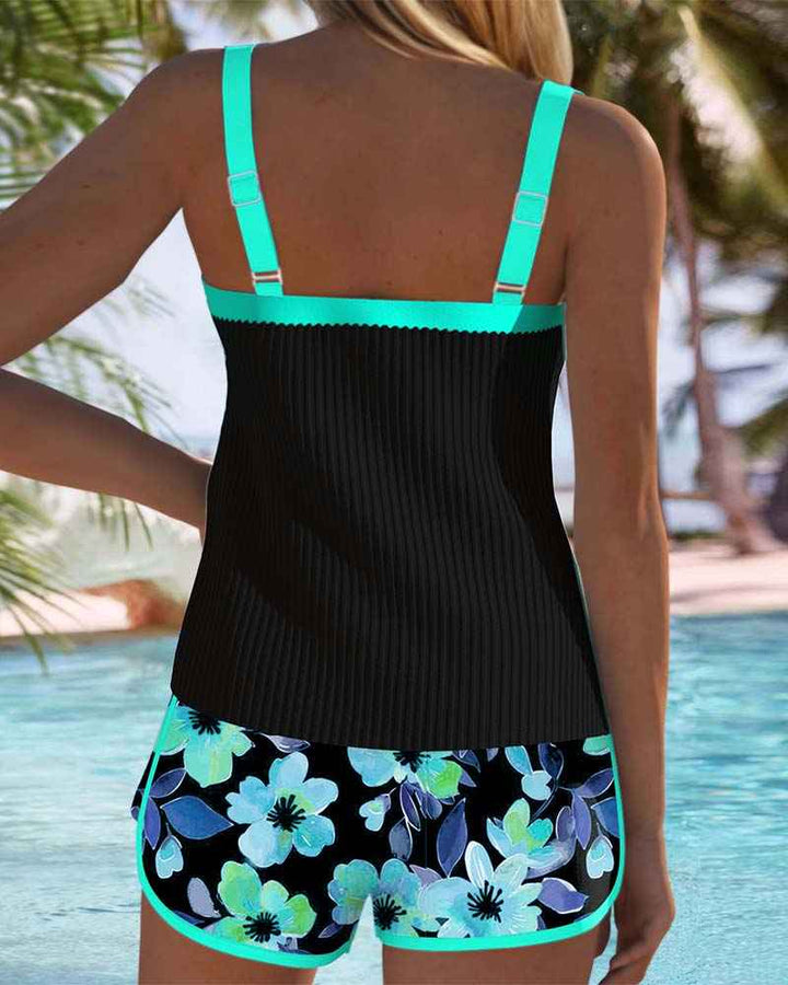 Maillot de bain débardeur à imprimé floral Maren avec bas boxer assorti