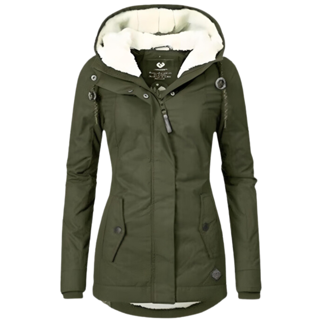 Berenice | Weather-Ready Slim Hooded Parka with Sherpa Lining and Adjustable Hood