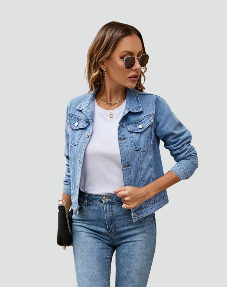 Robyn | Classic Denim Jacket with Button Closure and Practical Pockets