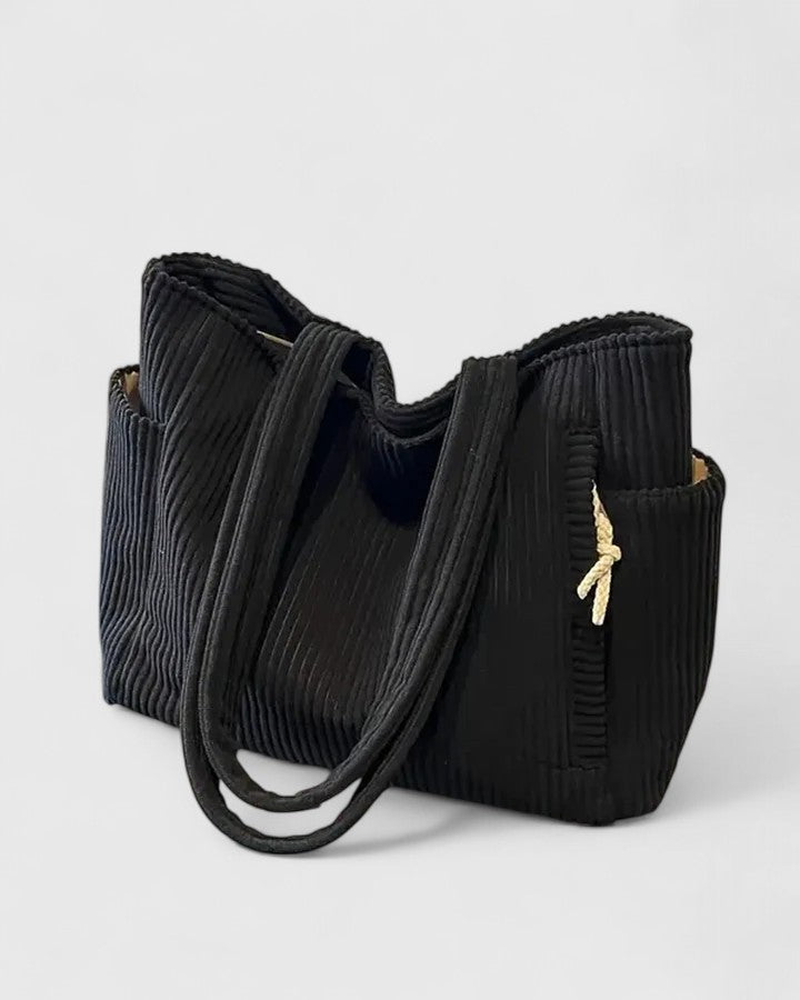 Liorane | Sac cabas luxueux côtelé avec détail en velours côtelé