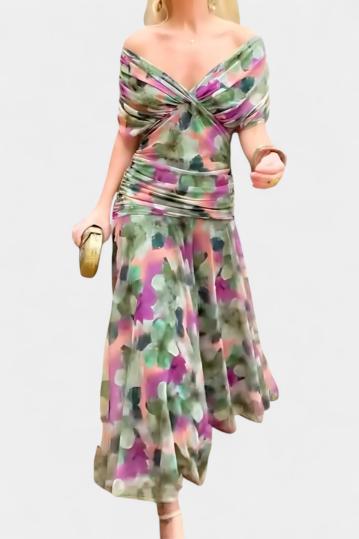 Alondra™ Robe longue fleurie avec col en V