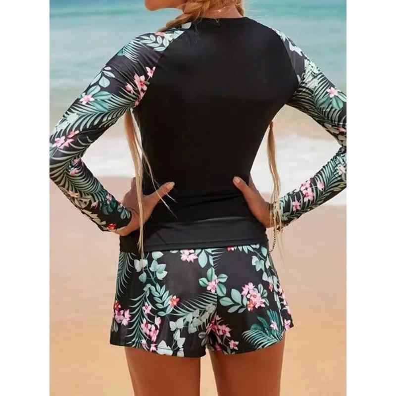 Noa Long-Sleeve Two-Piece Surf Swimsuit – Sun Protection, Flexible, Wave-Ready