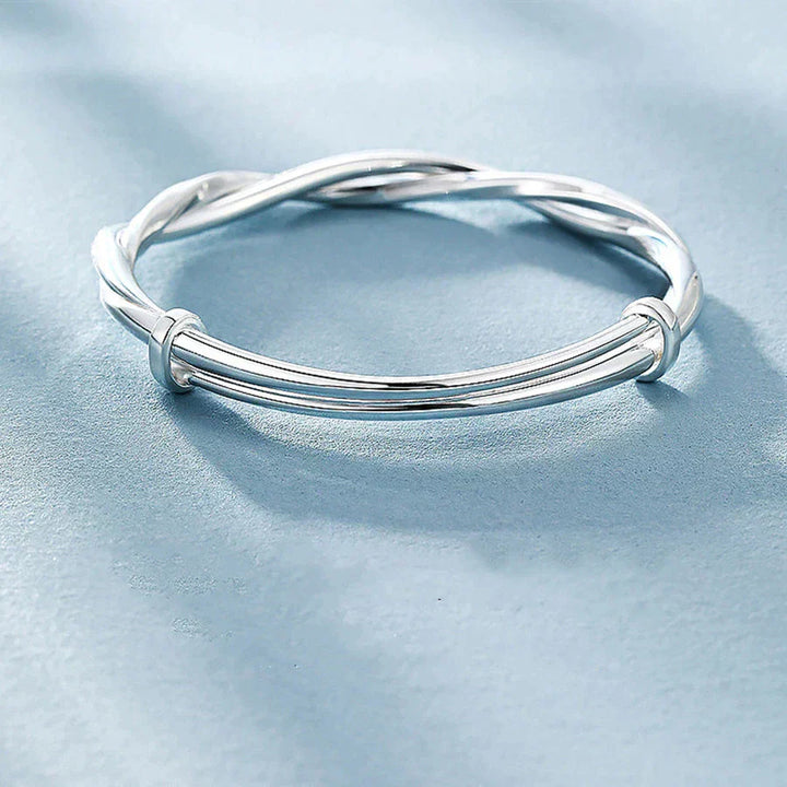 Bracelet tressé en argent