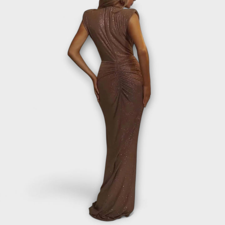 Thea - Robe maxi avec décolleté plongeant en V