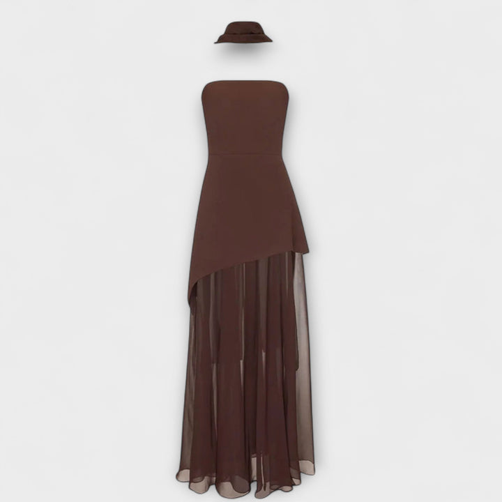 Goldie - Robe longue en chiffon