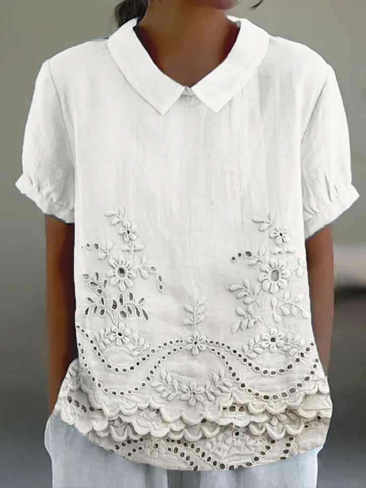 Lily | Chemise brodée florale