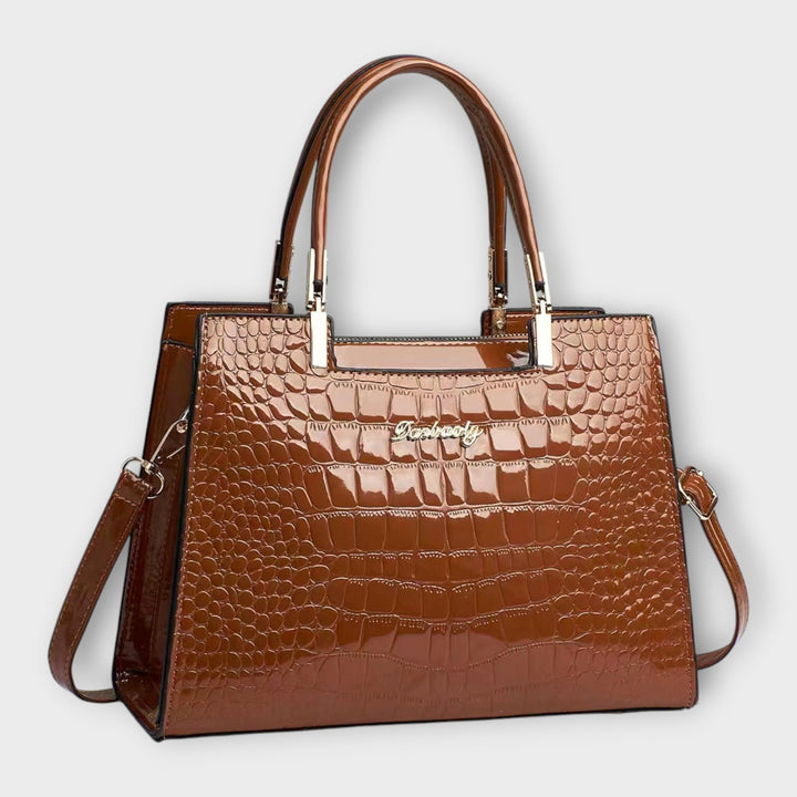 Olivia | Sac à main brillant à motif crocodile