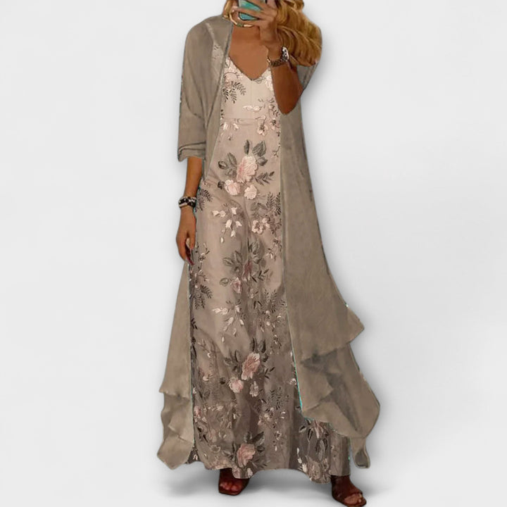 Mara - Robe maxi avec veste (ensemble 2 pièces)