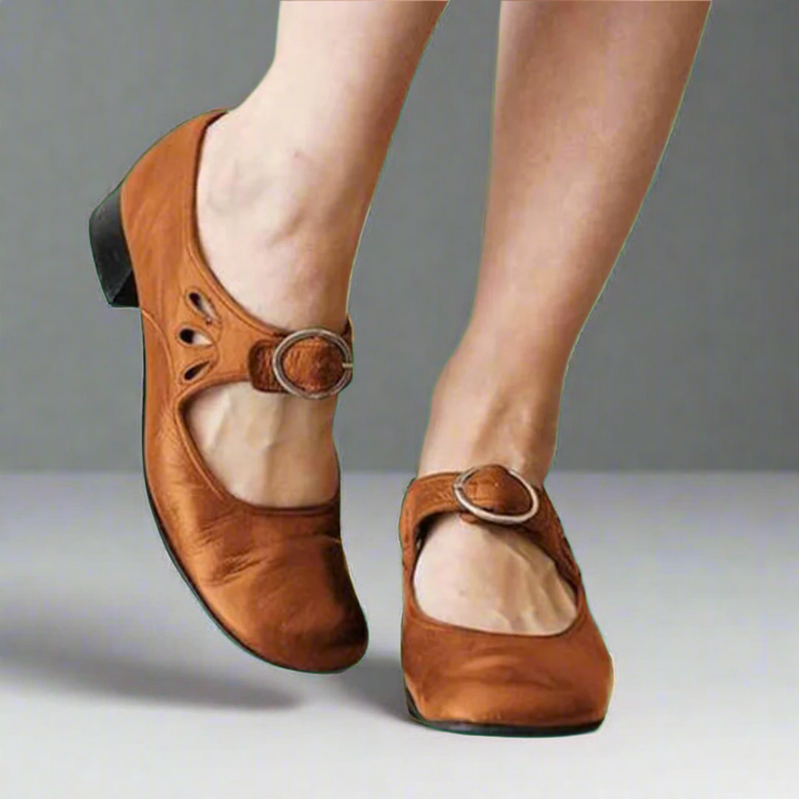 Denisa | Sandales orthopédiques en cuir avec semelle compensée confortable