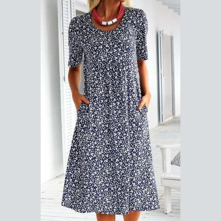 Amara | Robe midi imprimée florale stylée