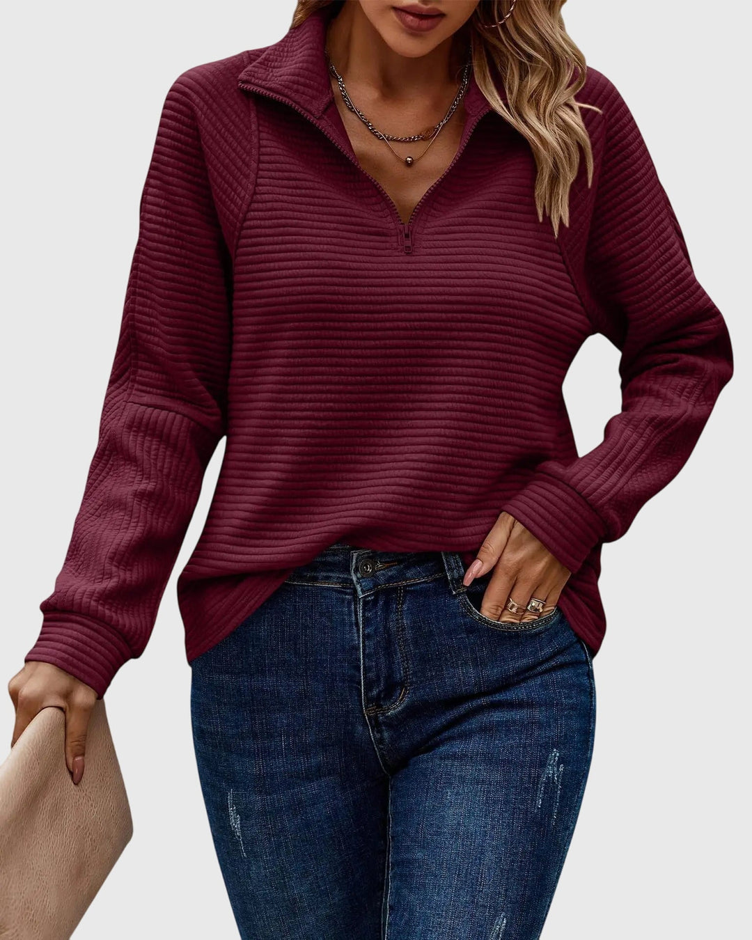 Abigail™ | Pull élégant avec fermeture éclair