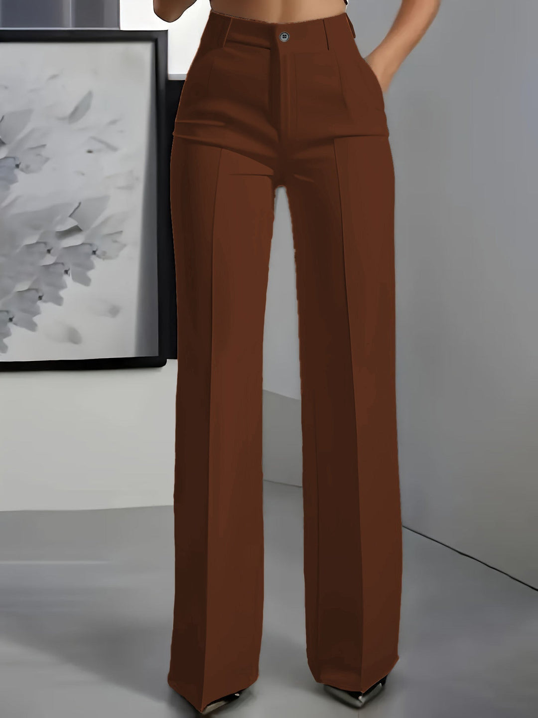 Adeline | Refined Women's Wide Leg Trousers with High Waistband and Wide Leg Cut