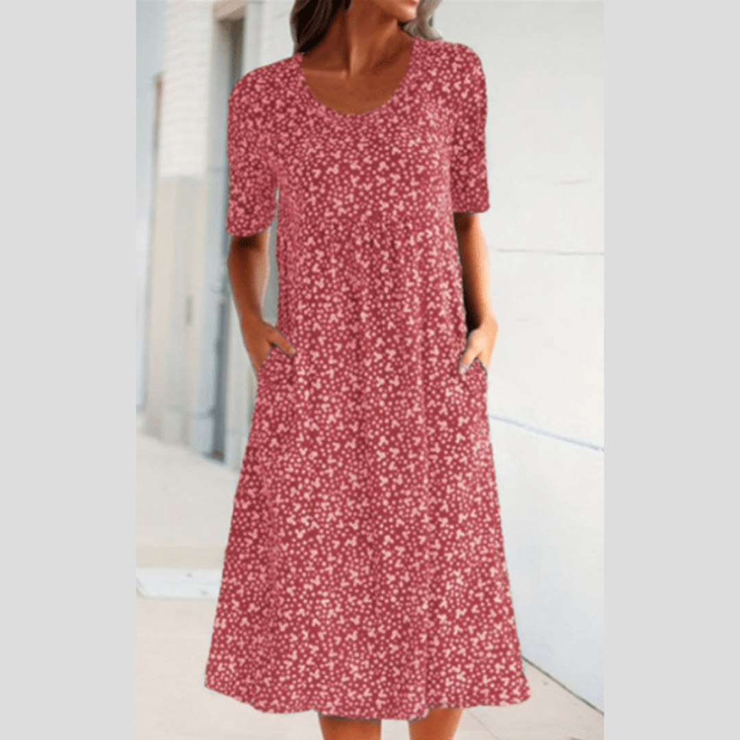Amara | Robe midi imprimée florale stylée