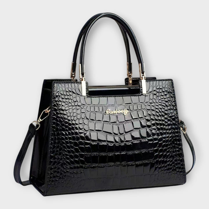 Olivia | Sac à main brillant à motif crocodile