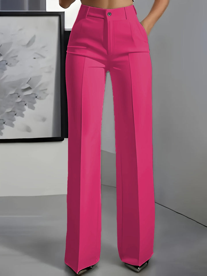 Adeline | Refined Women's Wide Leg Trousers with High Waistband and Wide Leg Cut