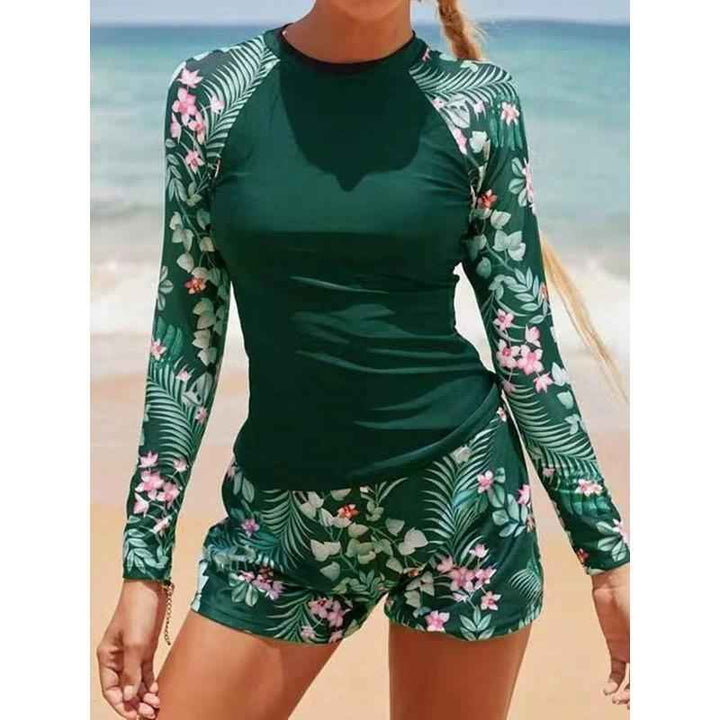 Noa Long-Sleeve Two-Piece Surf Swimsuit – Sun Protection, Flexible, Wave-Ready