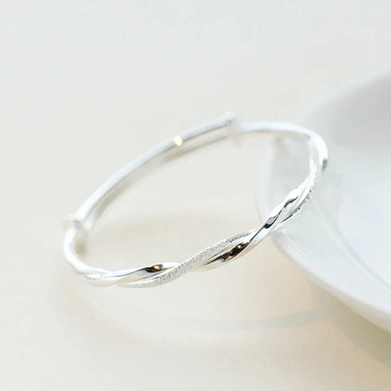 Bracelet tressé en argent