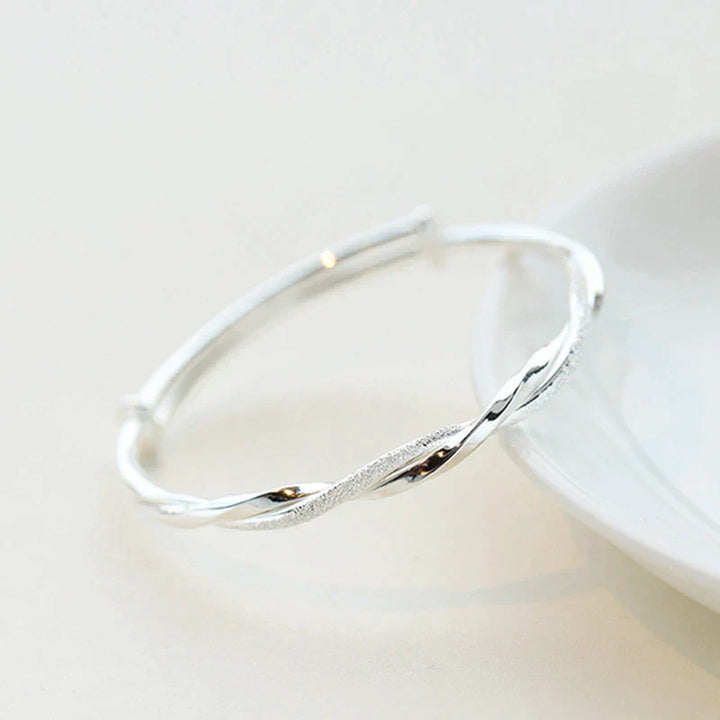 Bracelet tressé en argent