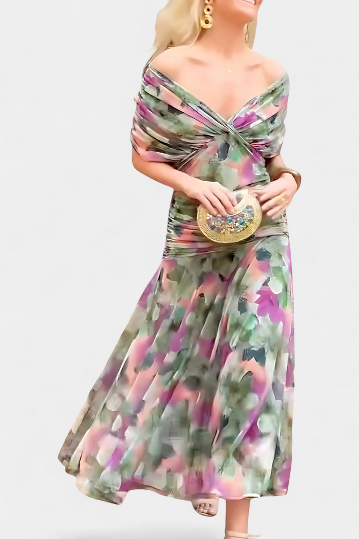 Alondra™ Robe longue fleurie avec col en V