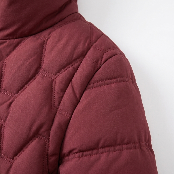Daisy | Elegant Women’s Long Quilted Puffer Coat with Hood and Cinched Waist