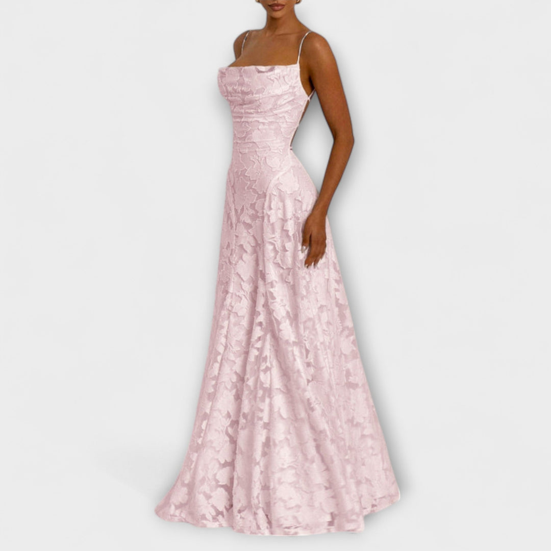 Emberly - Robe maxi jacquard élégante