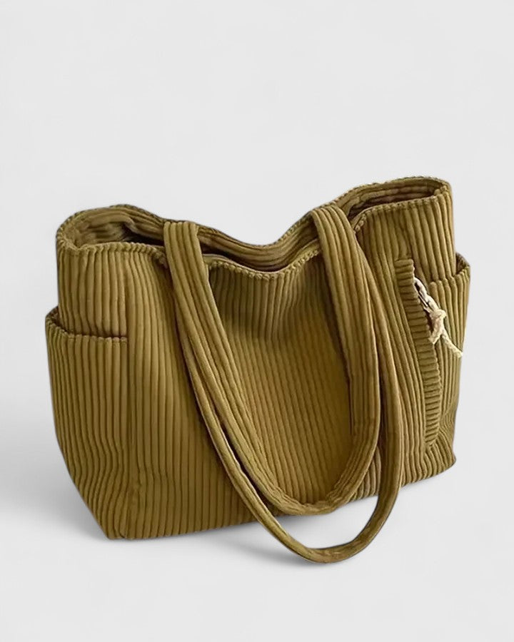 Liorane | Sac cabas luxueux côtelé avec détail en velours côtelé