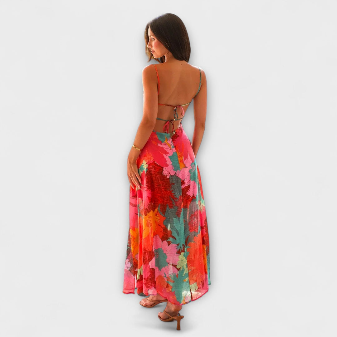 Audrey - Robe à Bretelles Imprimé Floral pour Femme - Stylée et Séduisante