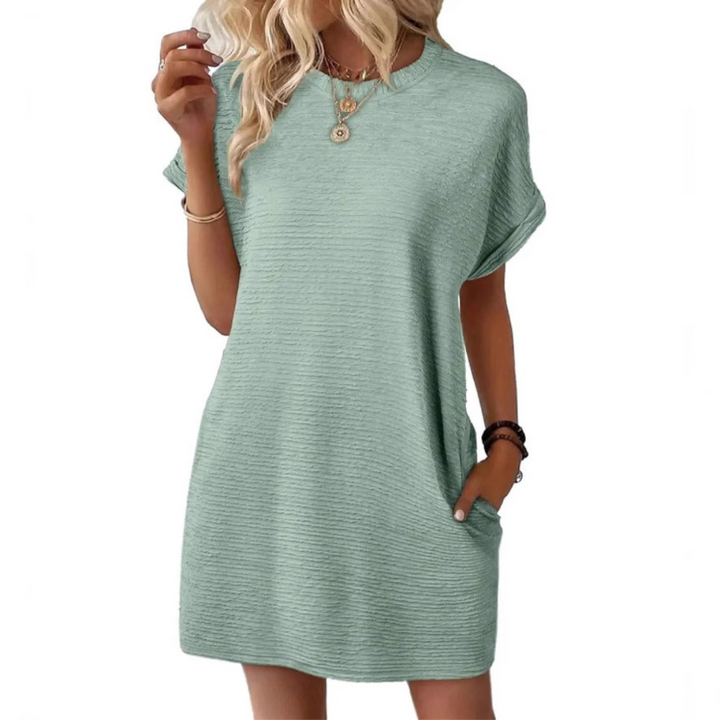 EVASHA™ – Robe d'été minimaliste décontractée à col rond