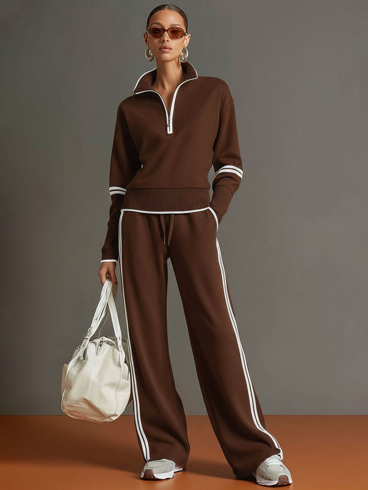 Serena | Set aus lässiger Bluse und weit geschnittenen Hosen mit lockerer Passform und ruhiger Silhouette