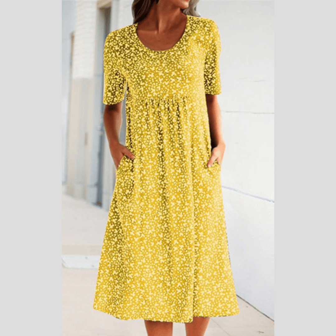Amara | Robe midi imprimée florale stylée