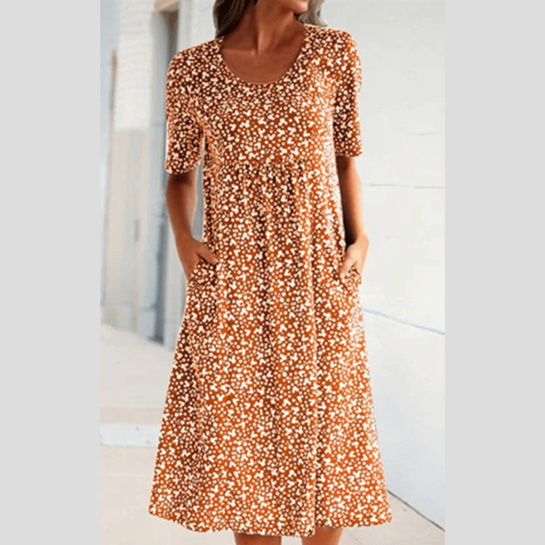 Amara | Robe midi imprimée florale stylée