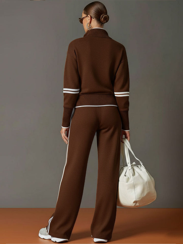 Serena | Set aus lässiger Bluse und weit geschnittenen Hosen mit lockerer Passform und ruhiger Silhouette