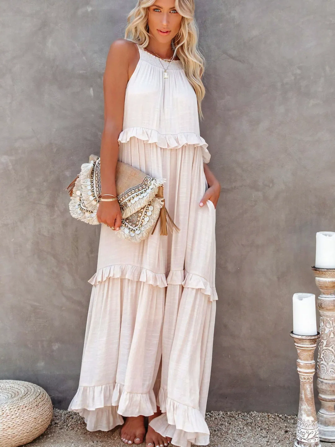 Elsie - Robe maxi à volants