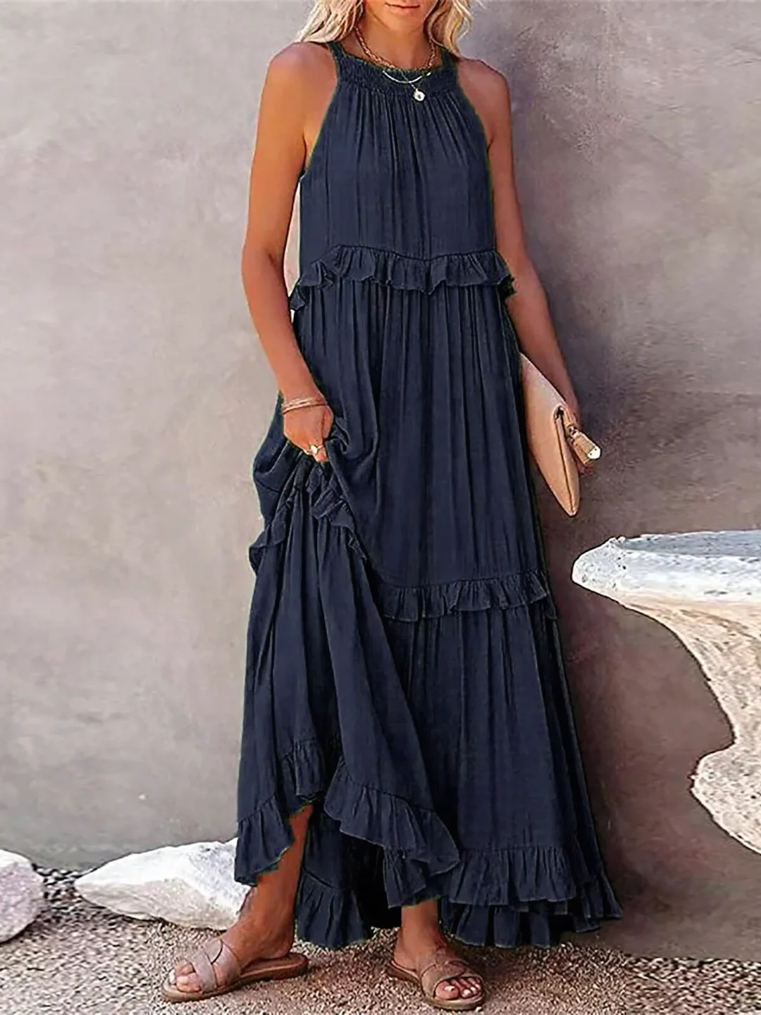 Elsie - Robe maxi à volants