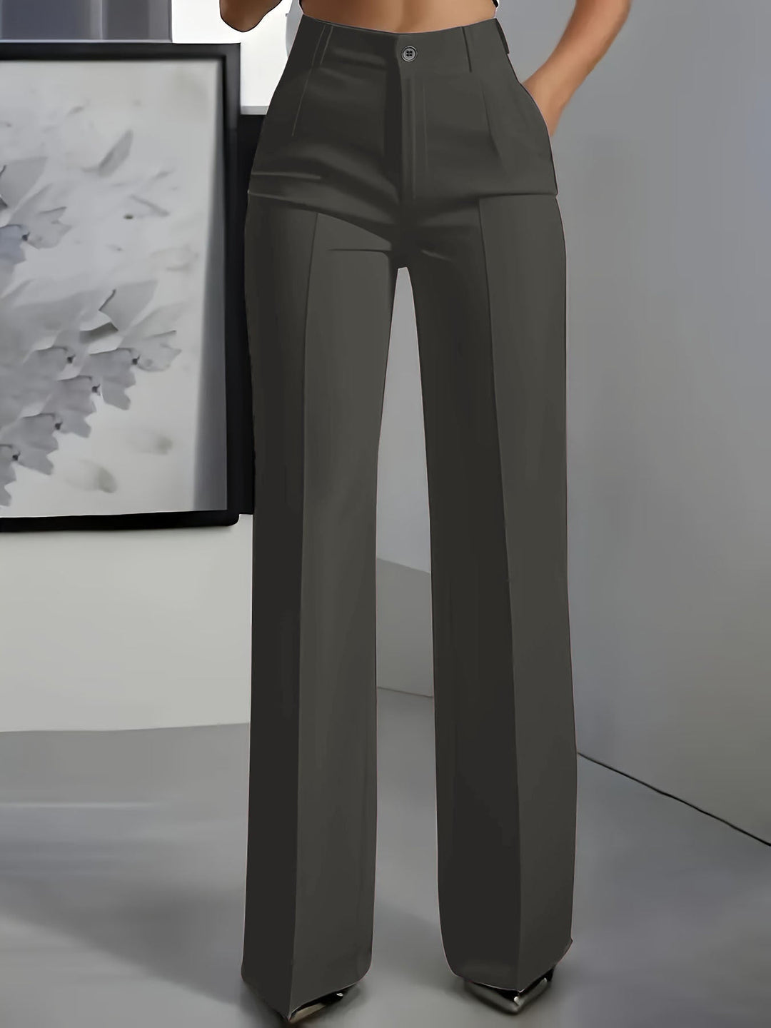 Adeline | Refined Women's Wide Leg Trousers with High Waistband and Wide Leg Cut