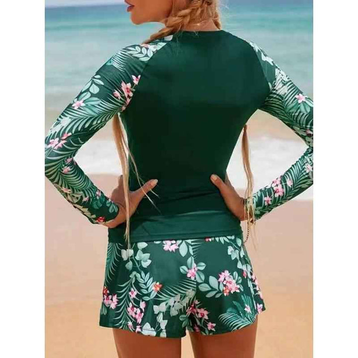 Noa Long-Sleeve Two-Piece Surf Swimsuit – Sun Protection, Flexible, Wave-Ready
