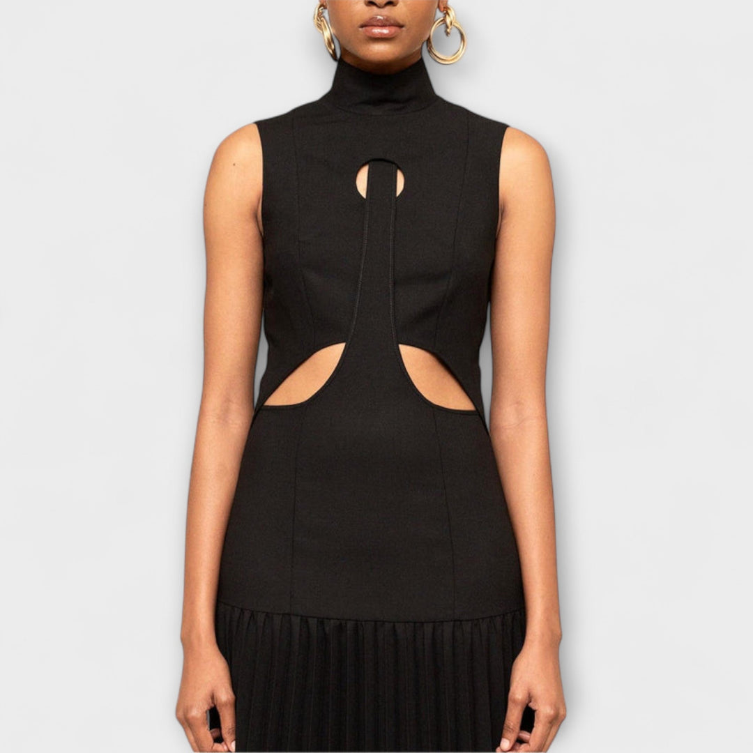 Kristen - Robe maxi plissée avec découpes