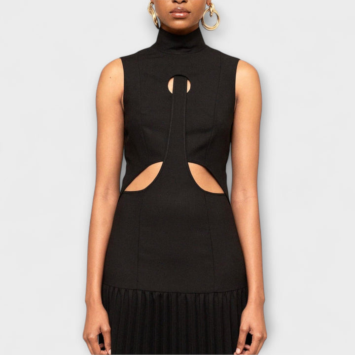 Kristen - Robe maxi plissée avec découpes