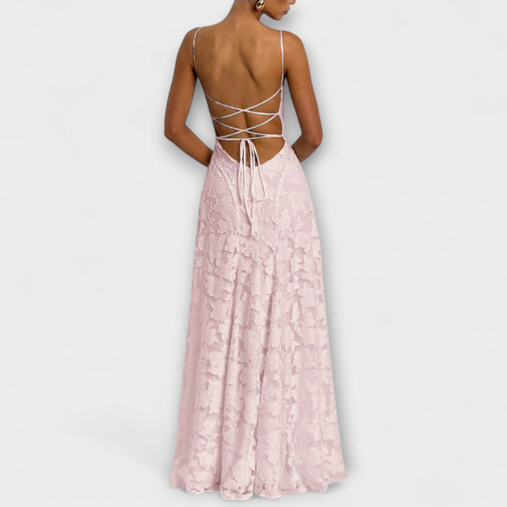 Emberly - Robe maxi jacquard élégante