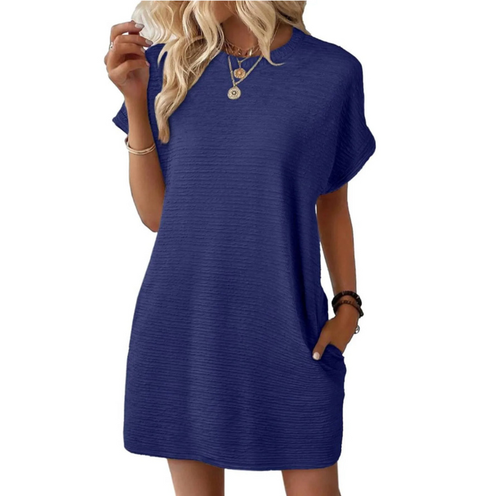 EVASHA™ – Robe d'été minimaliste décontractée à col rond