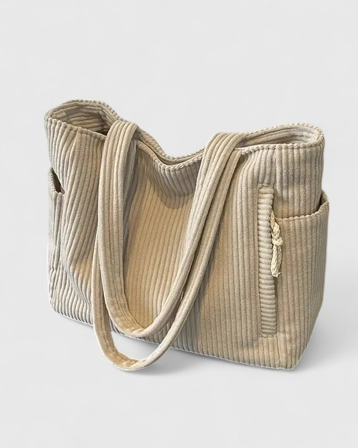 Liorane | Sac cabas luxueux côtelé avec détail en velours côtelé