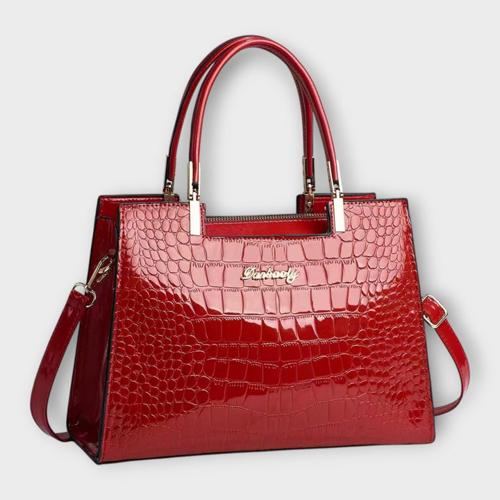 Olivia | Sac à main brillant à motif crocodile